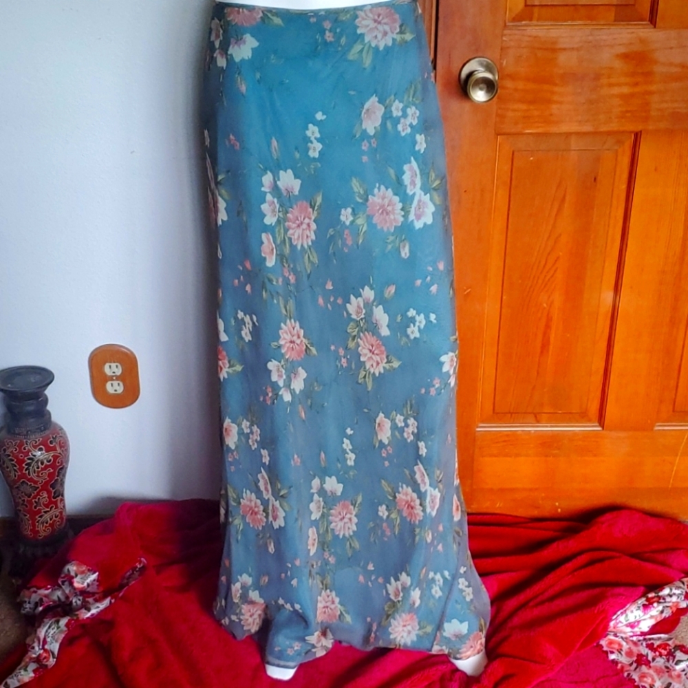 Long silk skirt